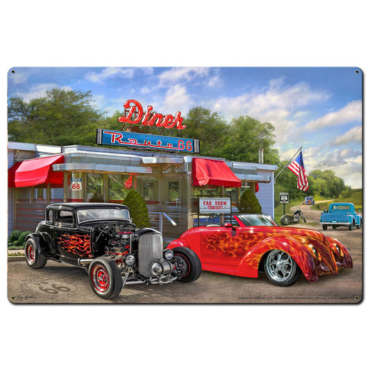 Nostalgic America Diner Metal Sign 36in X24in