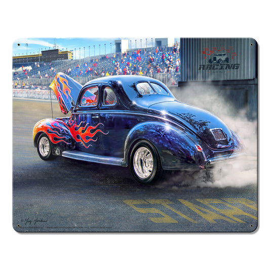 Burn Out Metal Sign 15in X12in