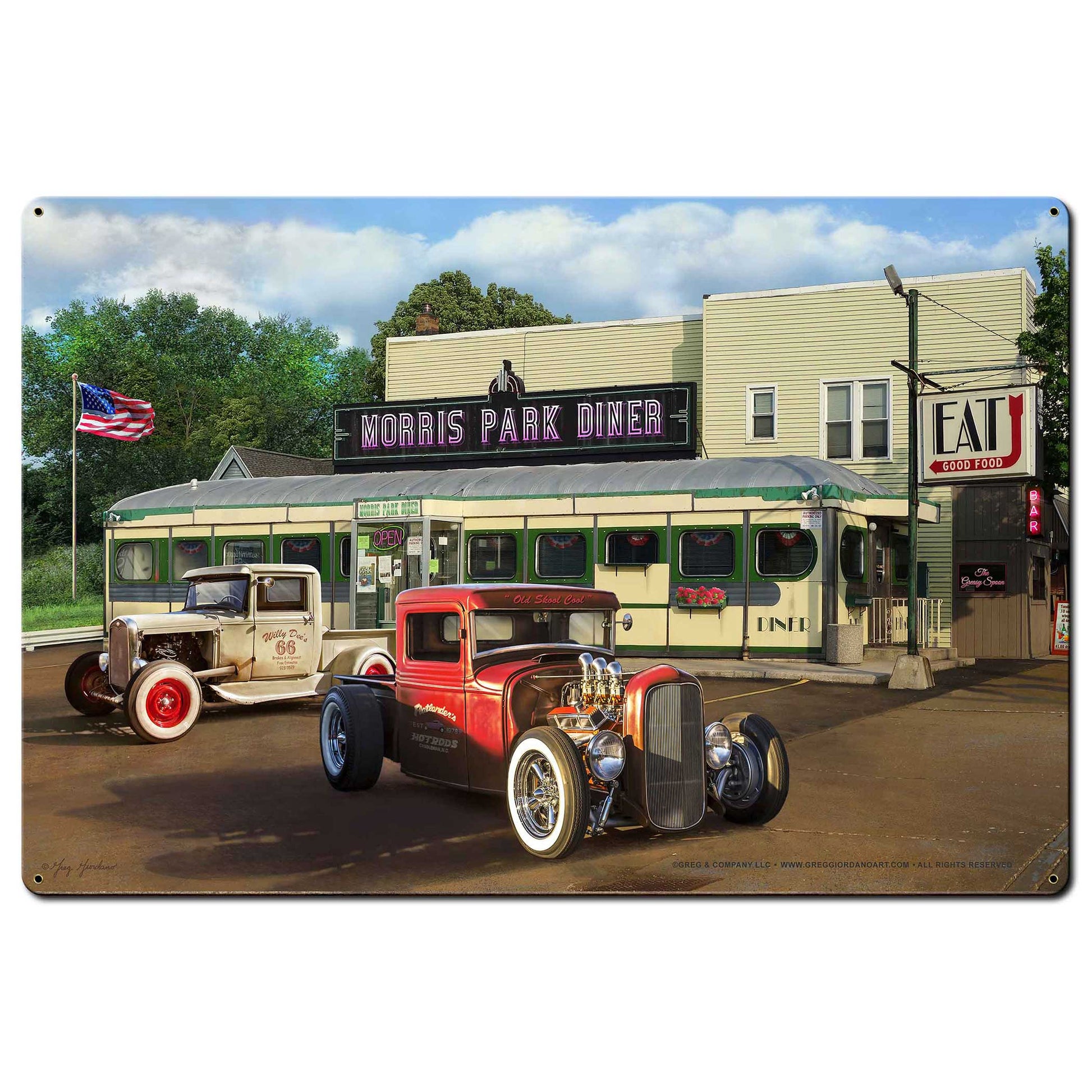 Diner and Rat Rods Metal Sign 36in X24in