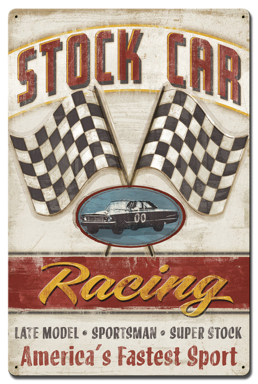 Stock Car Corrugated Vintage Sign