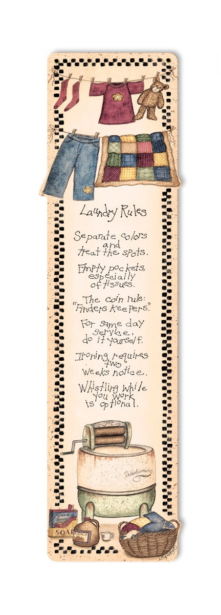 Laundry Rules Vintage Sign