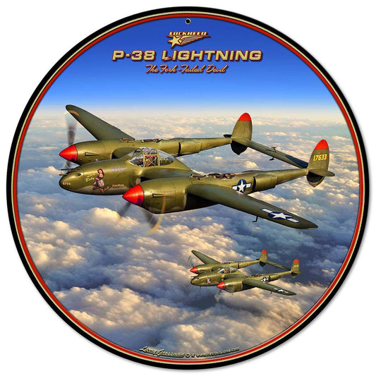 P-38 Lightning Vintage Sign