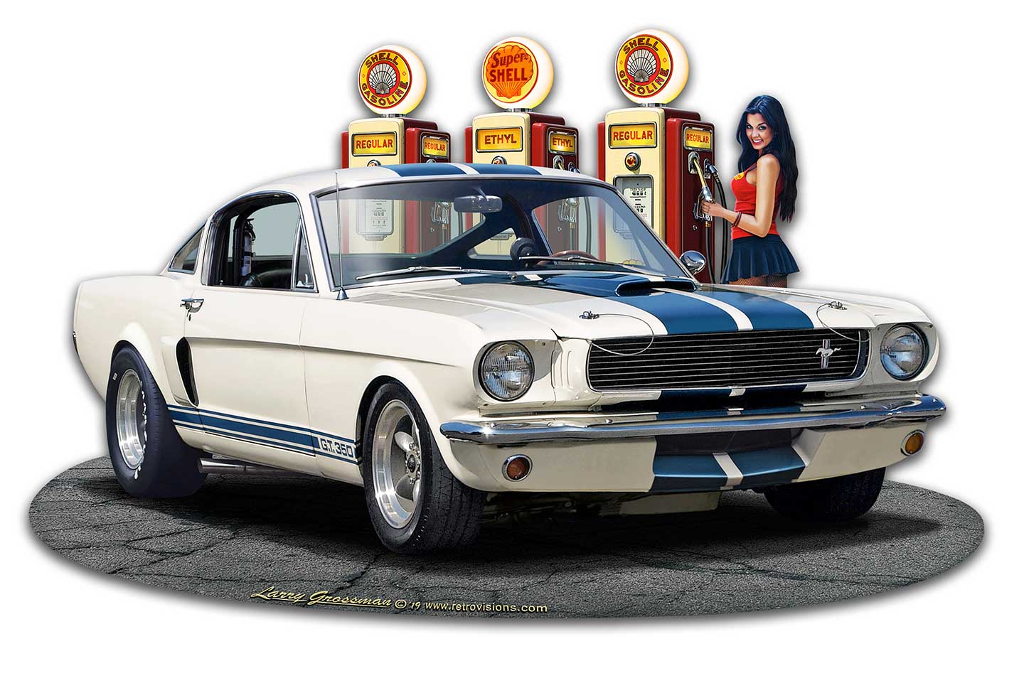 1965 Mustang GT 350 WG Vintage Sign