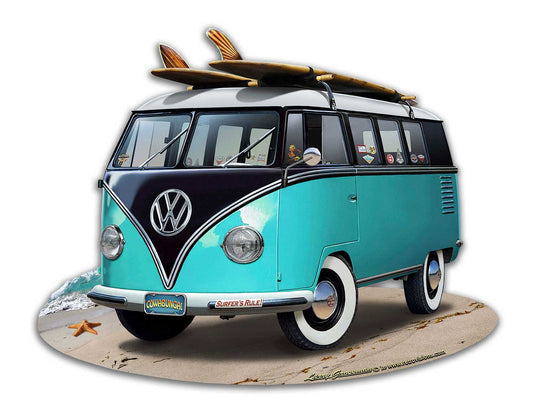 VW BUS CUT OUT TURQUOISE