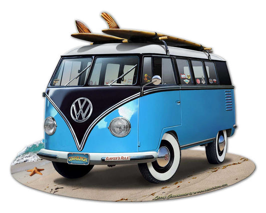 VW Bus Cut Out Blue