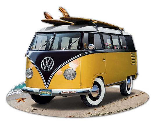 VW Bus Cut Out Yellow
