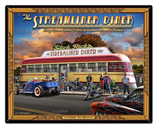 Cruisin' the Streamliner Diner 30 x 24 Custom Shape