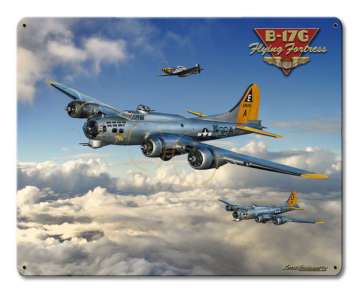 B-17 Flying Fortress 15 x 12 Satin