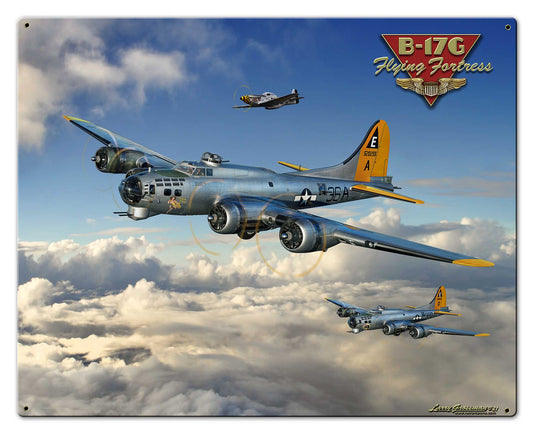 B-17 Flying Fortress 30 x 24 Custom Shape