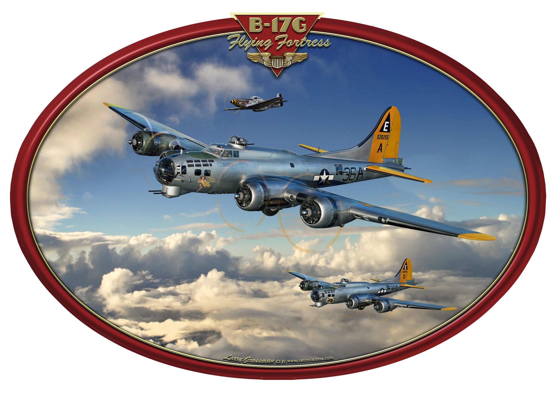 B-17 Flying Fortress 18 x 13 Custom Shape