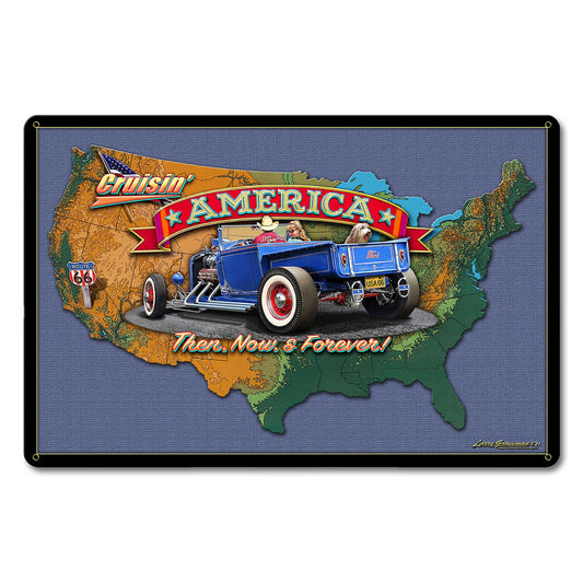 CRUSIN AMERICA MAP 18 x 12 Satin