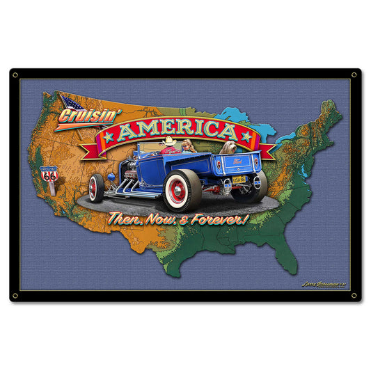 CRUSIN AMERICA MAP 24 x 16 Satin