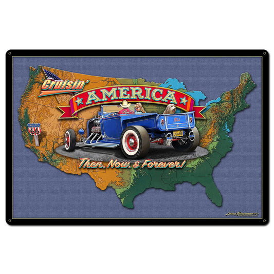 CRUSIN AMERICA MAP 36 x 24 Satin