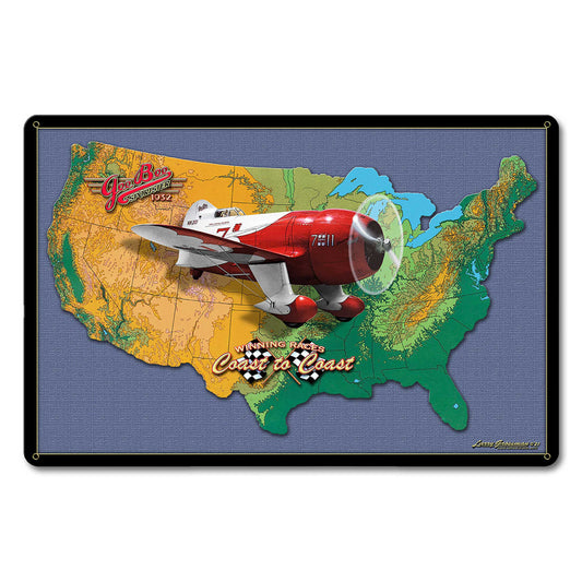 GEE BEE RACER MAP 18 x 12 Satin