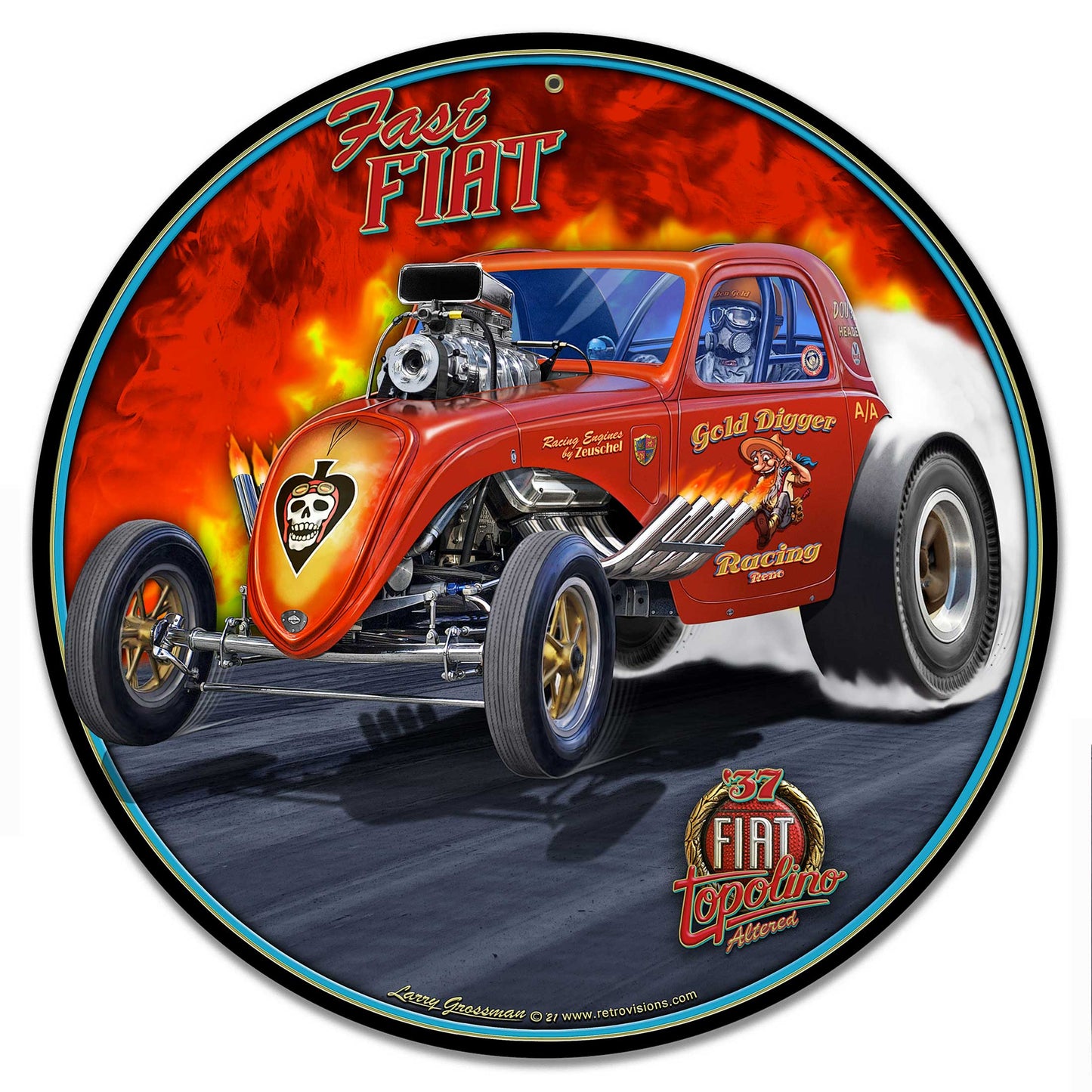 1937 FIAT DRAG CAR 14 x 14 Round