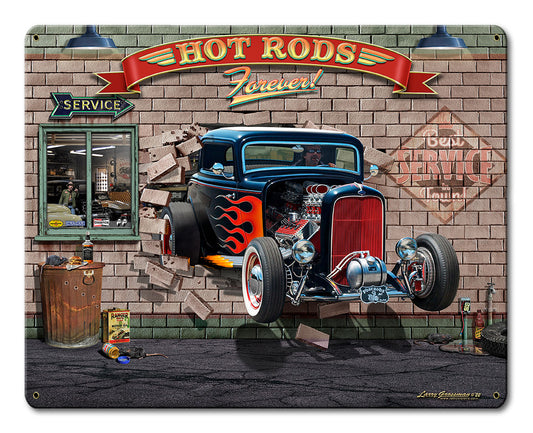 HOT RODS 15 X 12 vintage metal sign