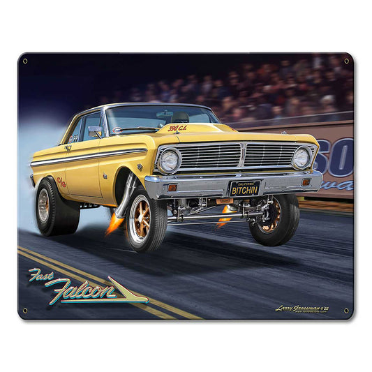 65 Falcon Gasser 15 X 12 vintage metal sign