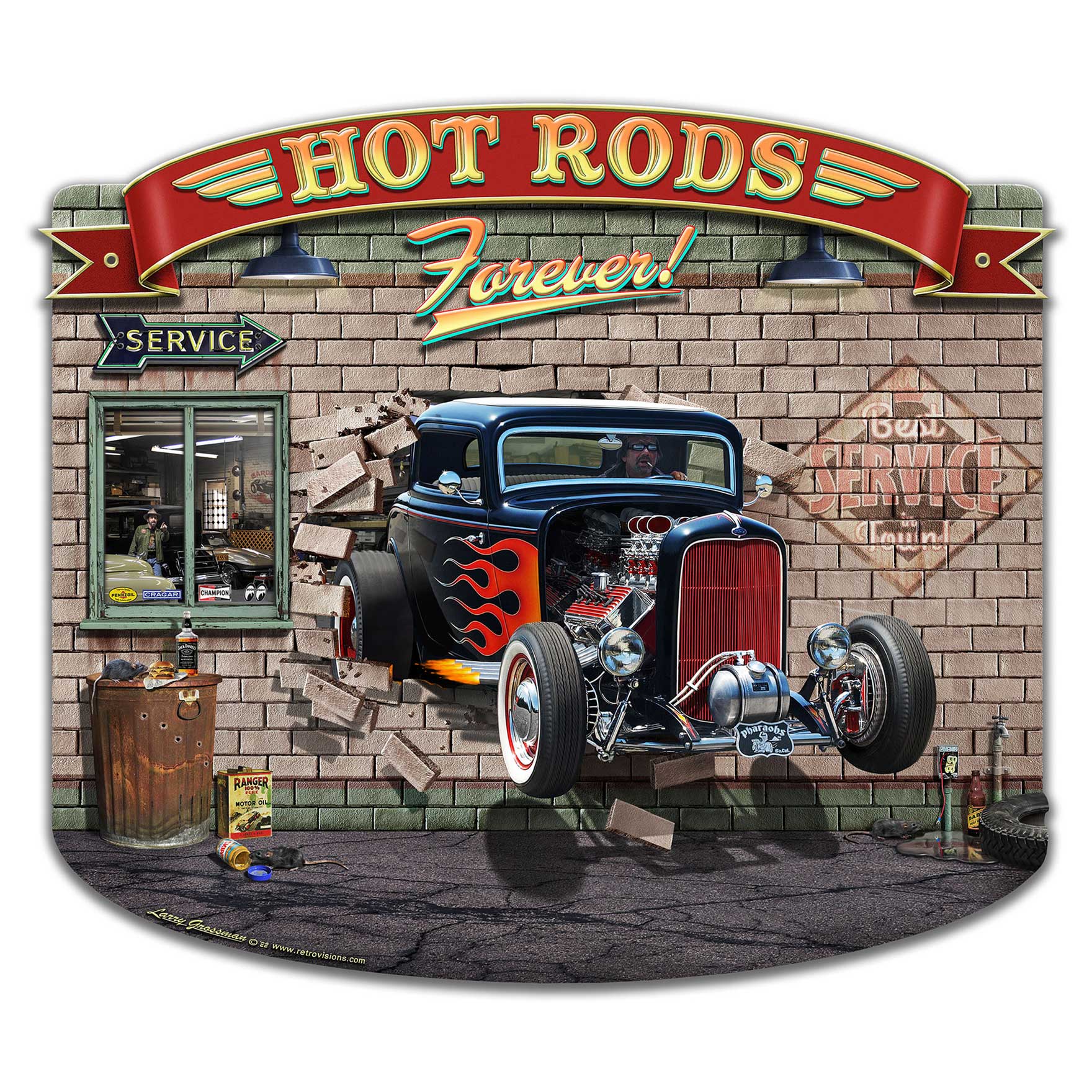 Hot Rods Forever 18 X 16 vintage metal sign