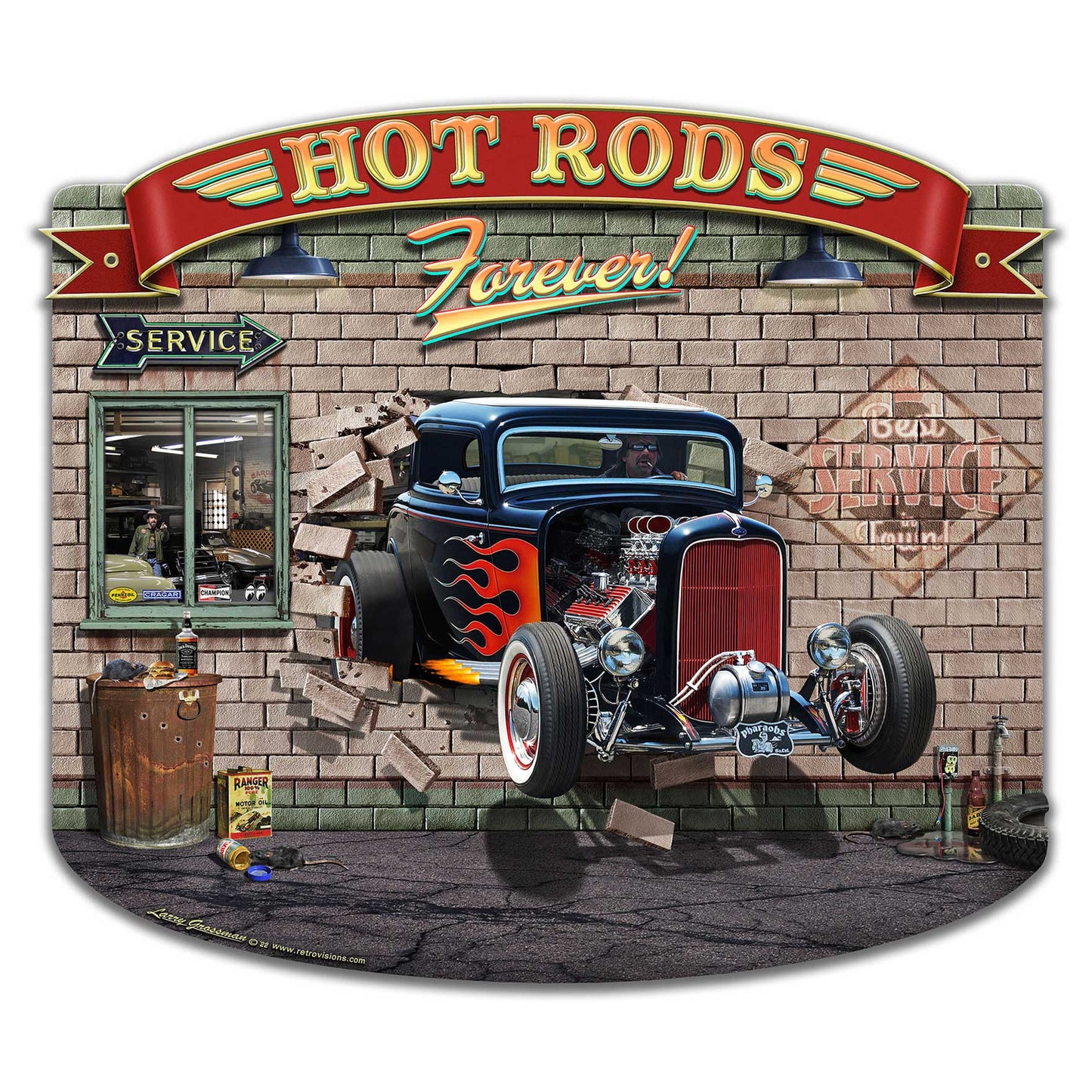 Hot Rods Forever 22 X 19 vintage metal sign
