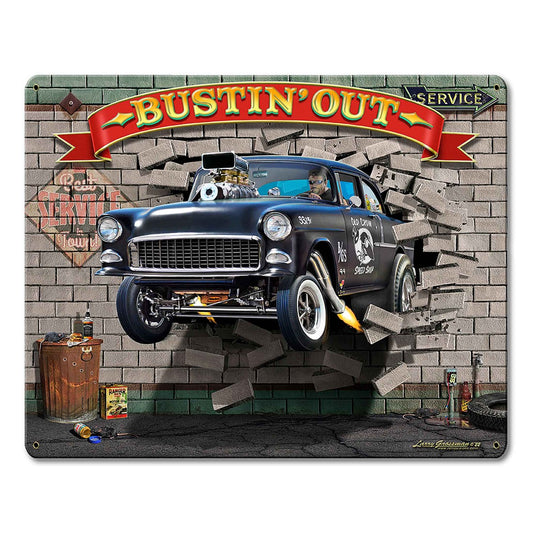 Break On Thru 1955 Chevy 15 X 12 vintage metal sign