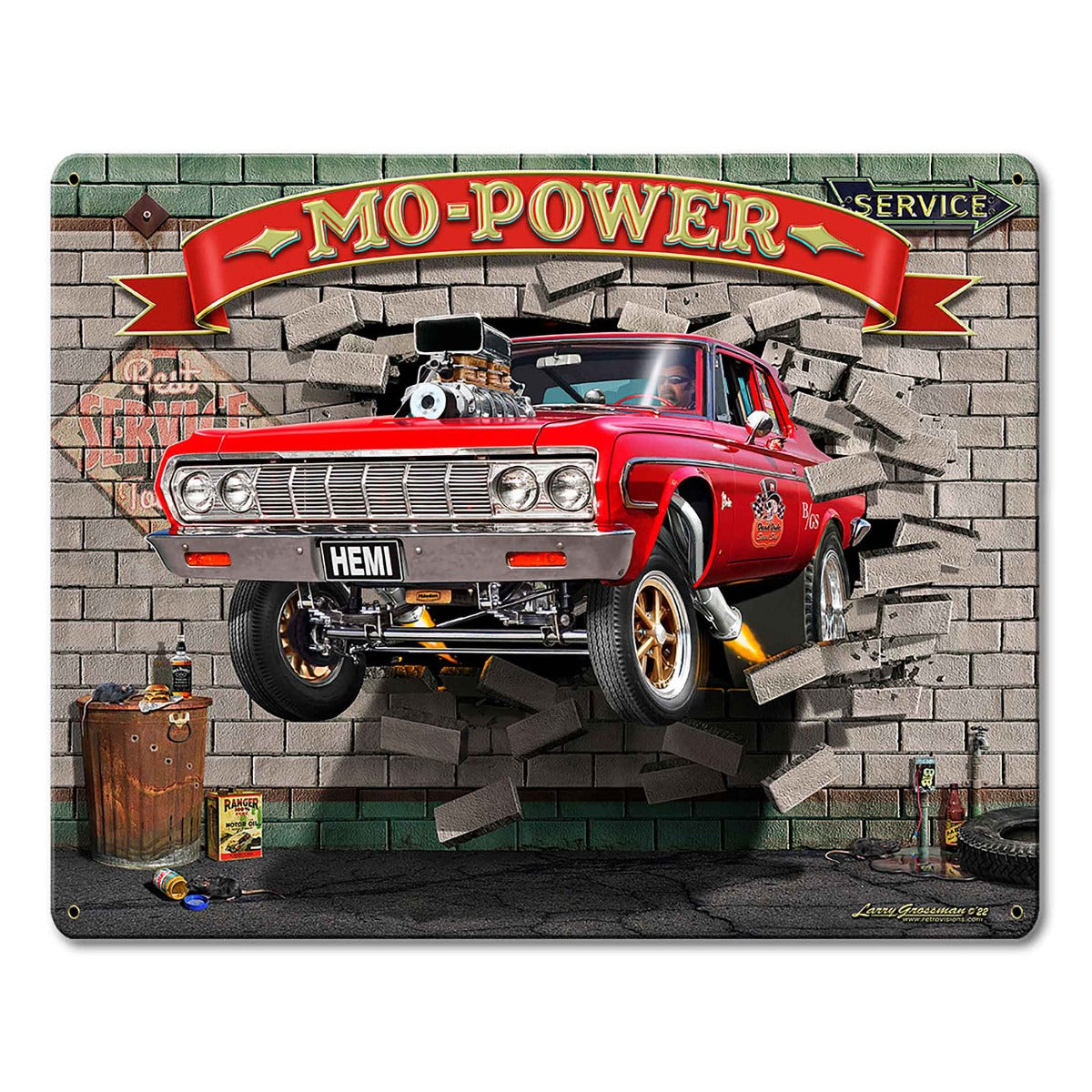 Mo Power Bustin' Out 15 X 12 vintage metal sign