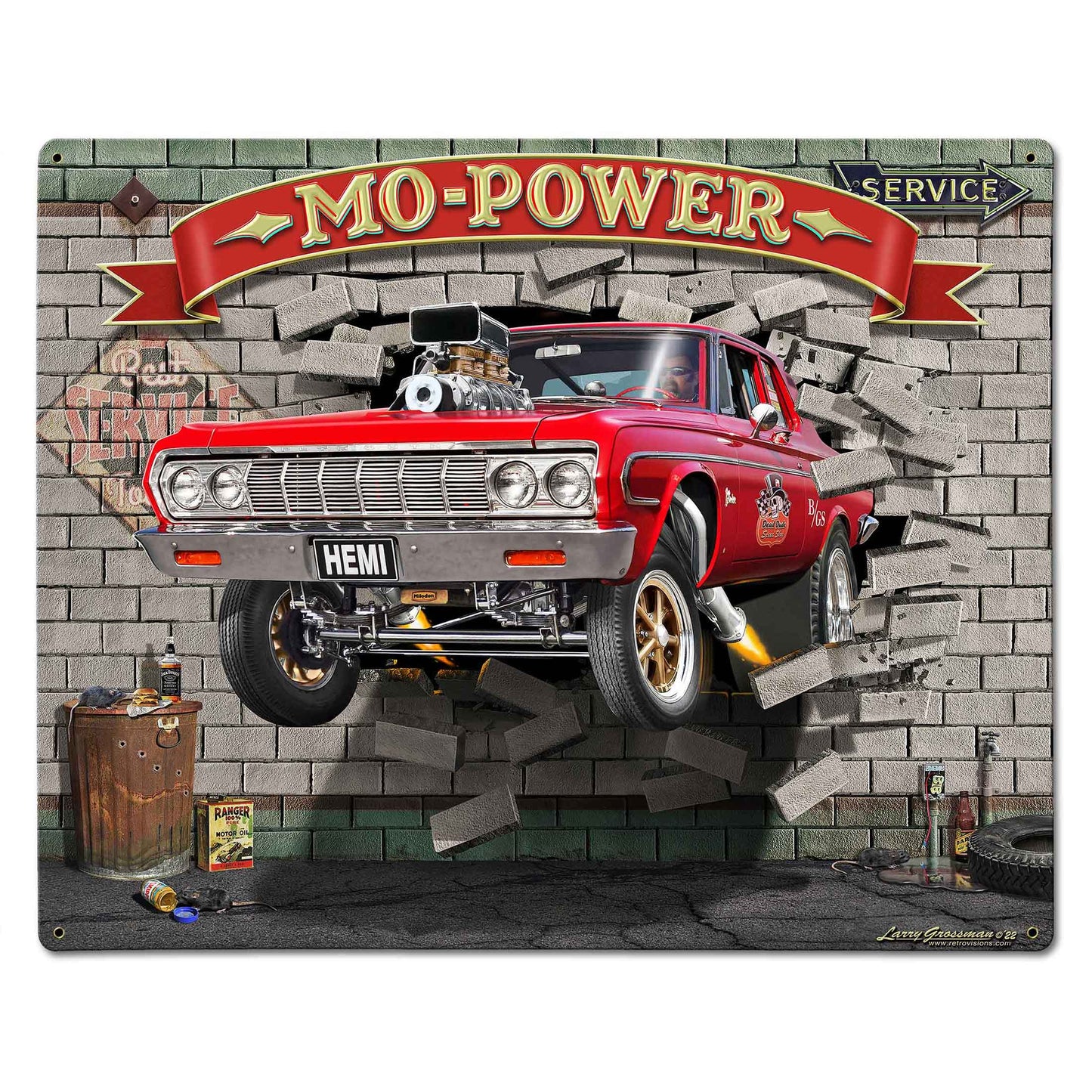 Mo Power Bustin' Out 30 X 24 vintage metal sign