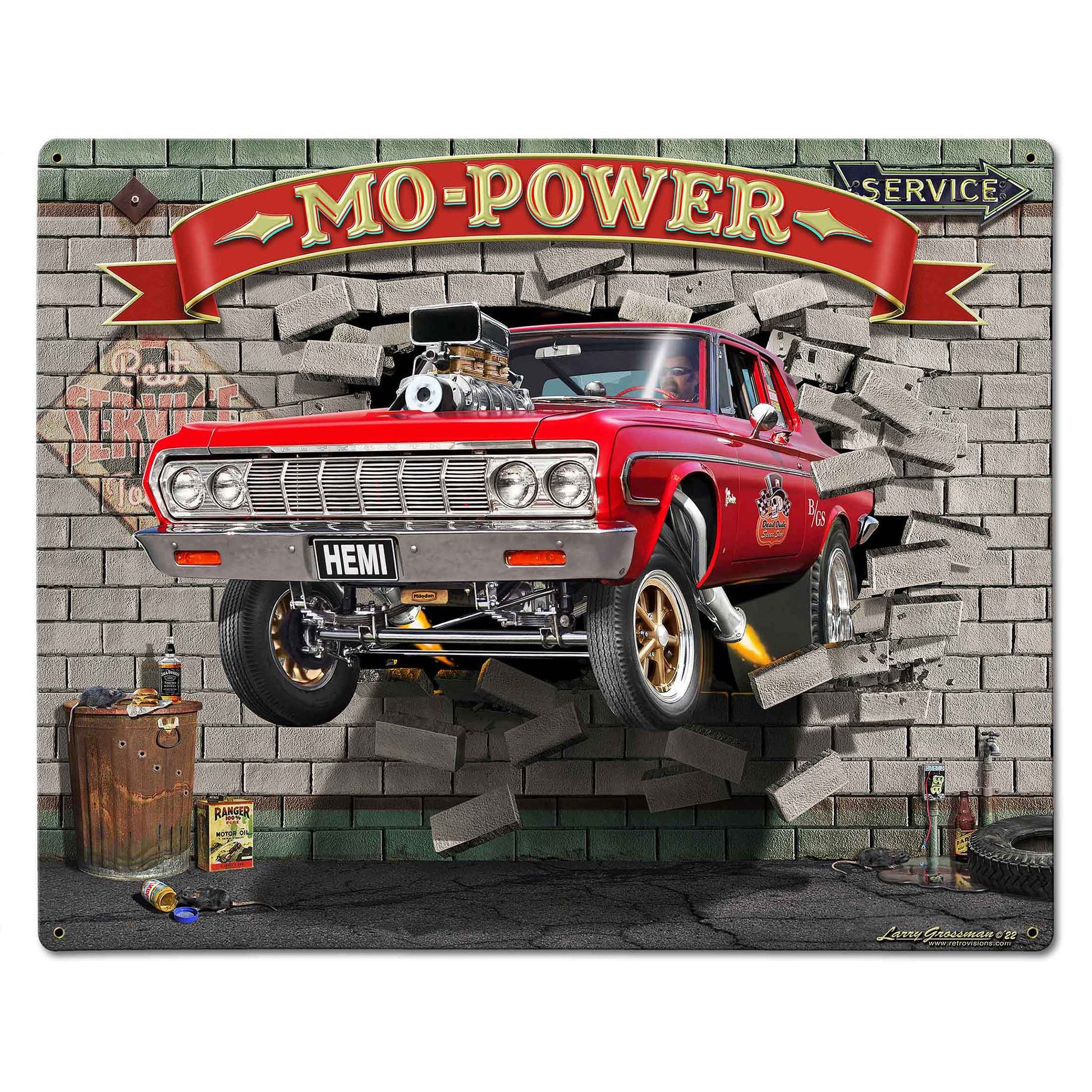 Mo Power Bustin' Out 30 X 24 vintage metal sign