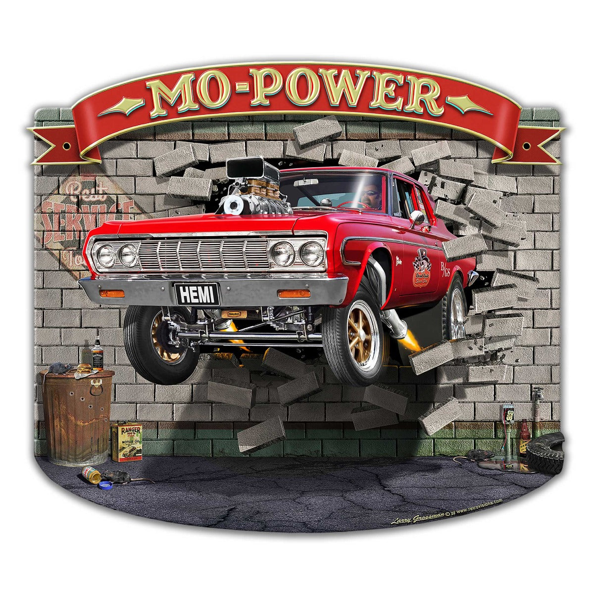 Mo Power Bustin' Out 22 X 19 vintage metal sign