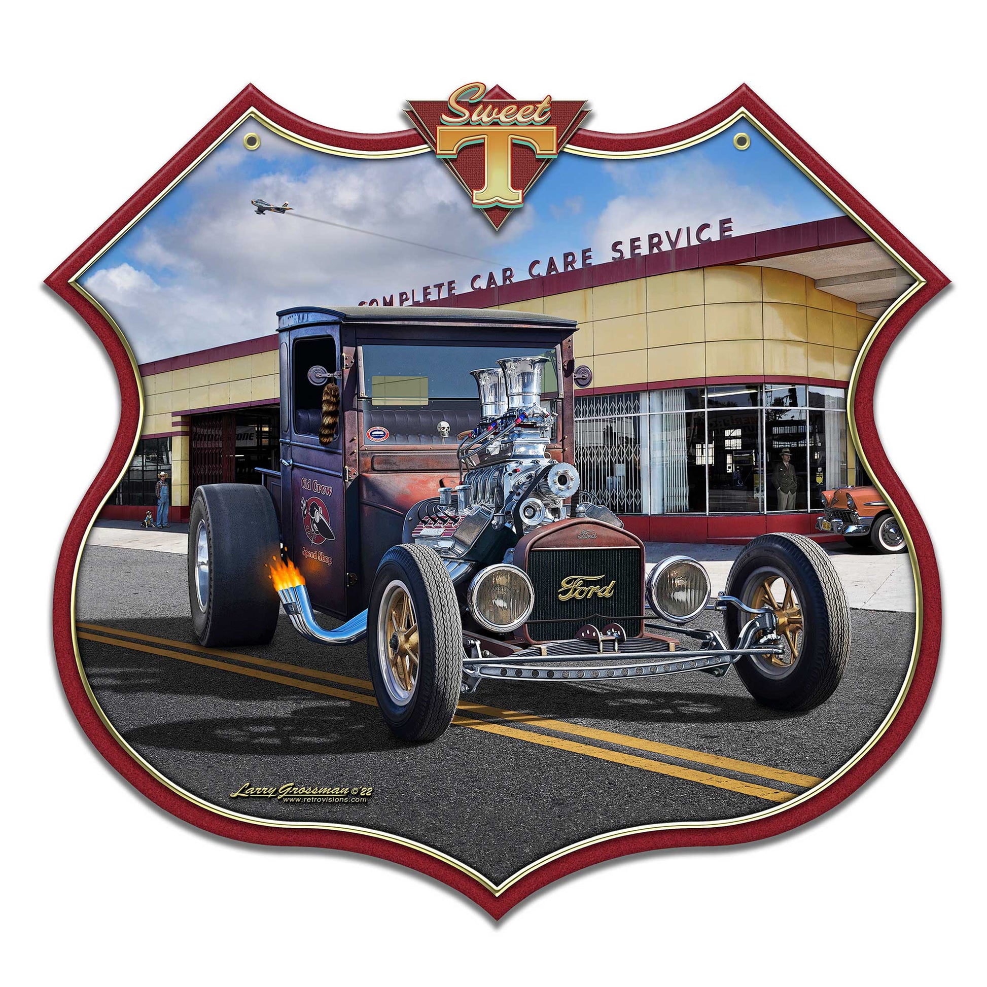 1926 T-Truck Shield 16 X 15 vintage metal sign