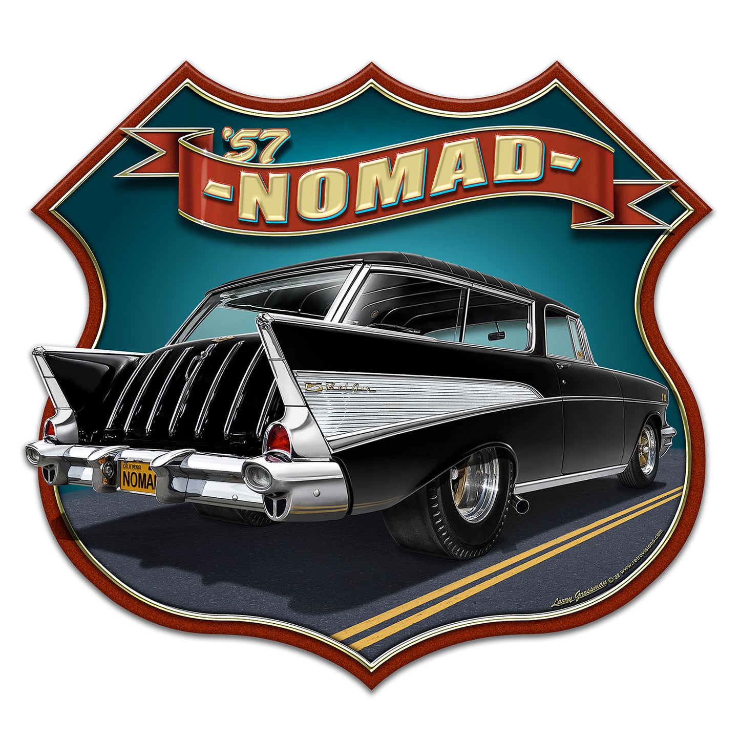 1957 Nomad Shield 16 X 15 vintage metal sign