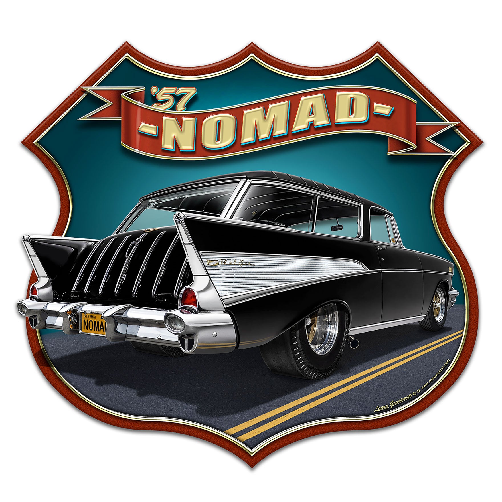 1957 Nomad Shield 16 X 15 vintage metal sign