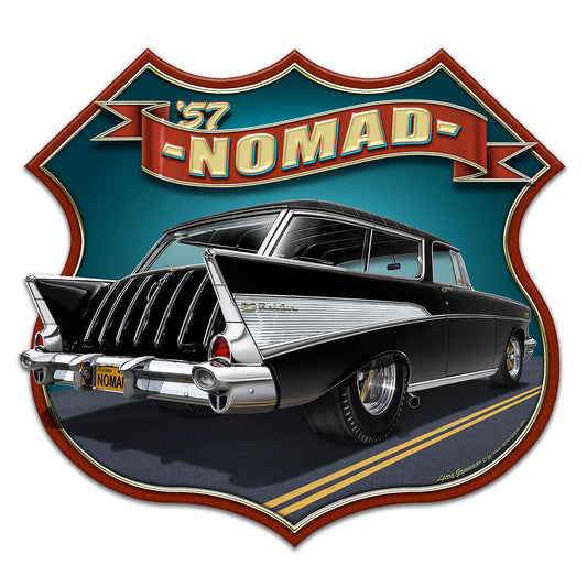1957 Nomad Shield 16 X 15 vintage metal sign