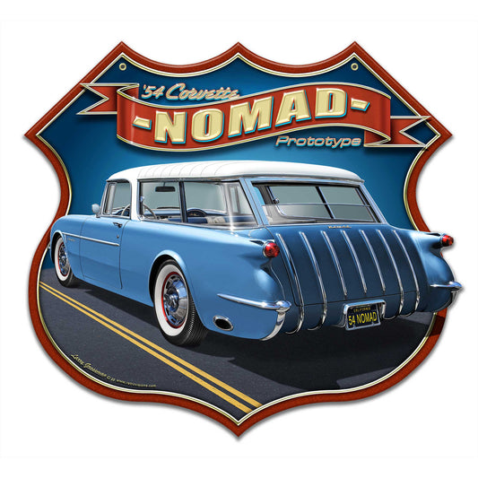 Nomad Shield 18 X 16 vintage metal sign