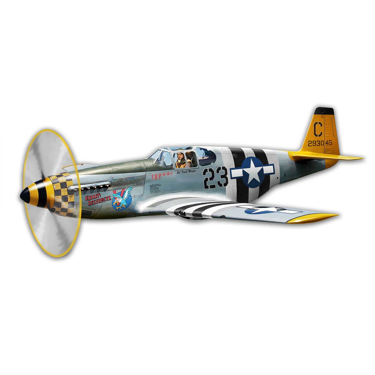 P-51B Mustang Metal Sign 18in X 8in