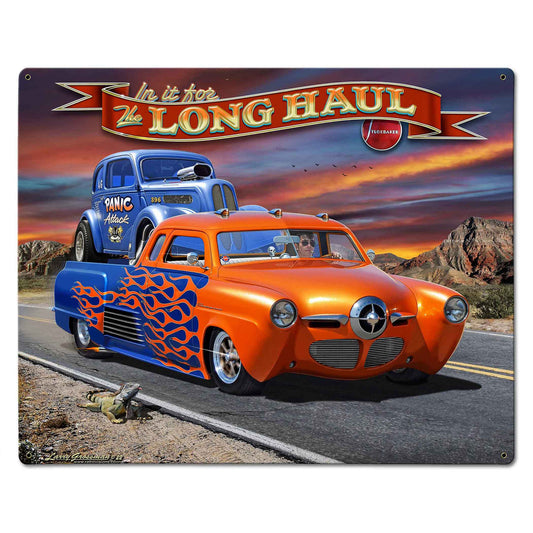 1949 Stude Long Haul Metal Sign 30in X 24in