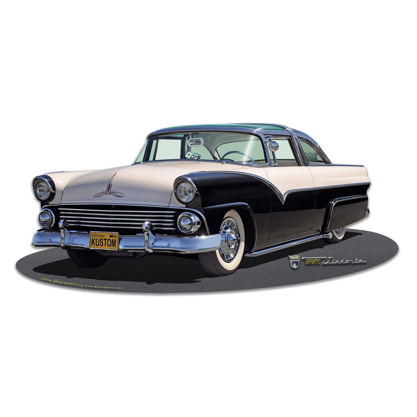 1955 Ford Kustom Metal Sign 16in X 7in