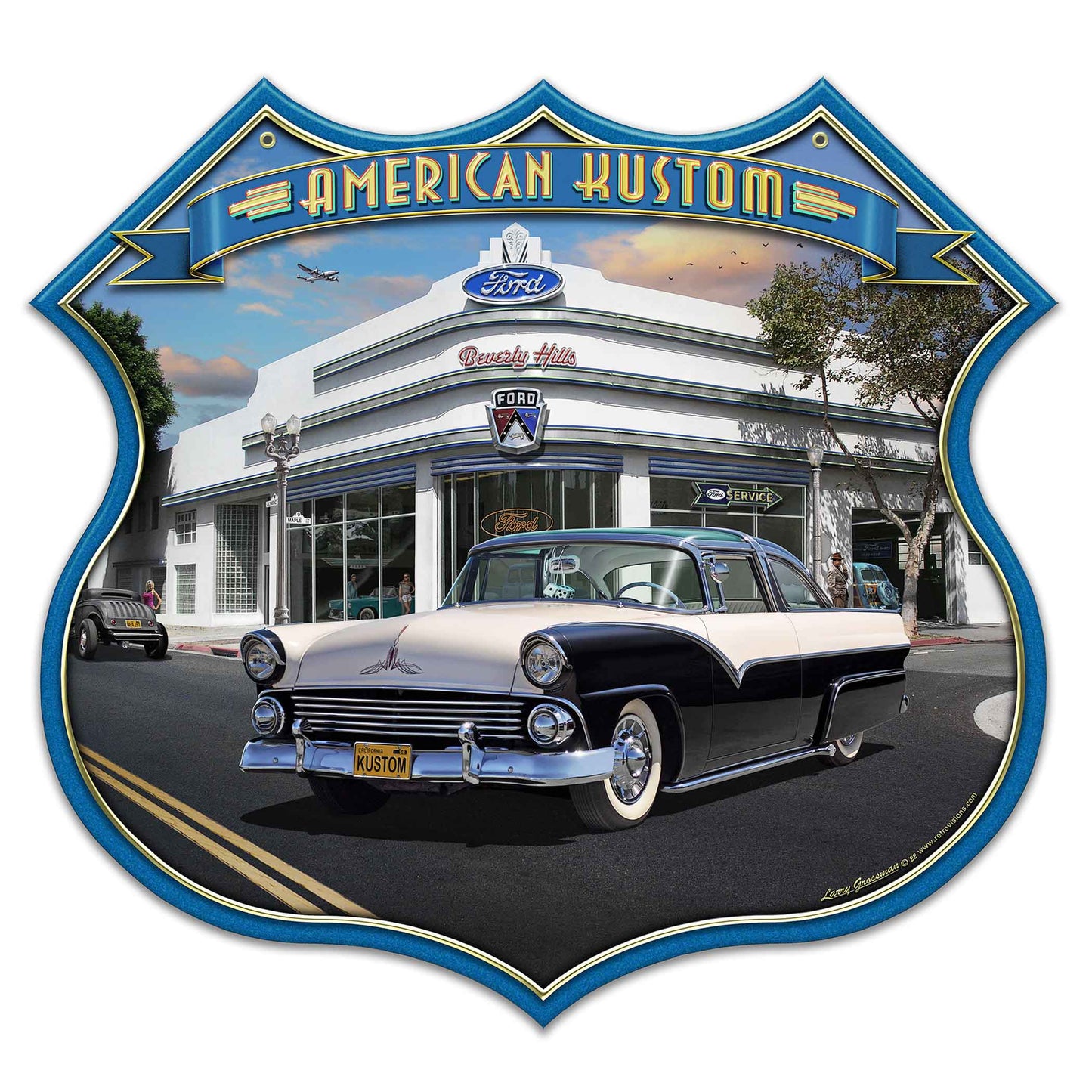 1955 Ford Shield Metal Sign 18in X 17in