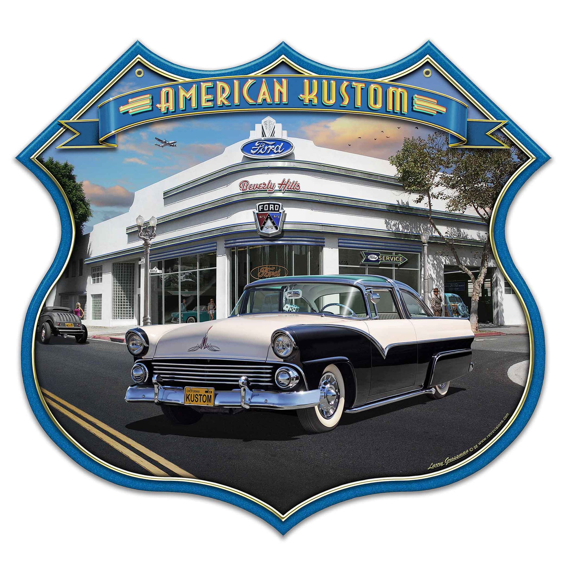 1955 Ford Shield Metal Sign 18in X 17in