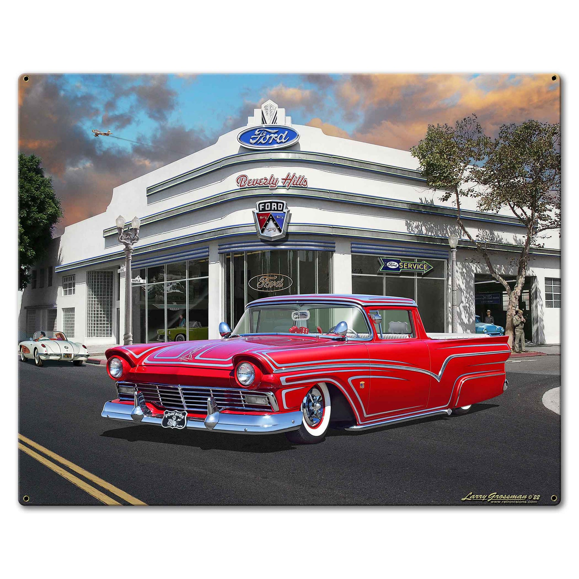 1956 Ford Ranchero Kustom Dealer Metal Sign 30in X 24in