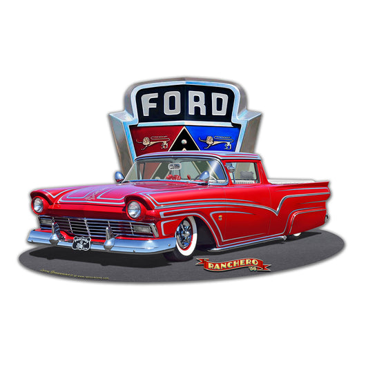1956 Ford Ranchero Crest Metal Sign 16in X 10in
