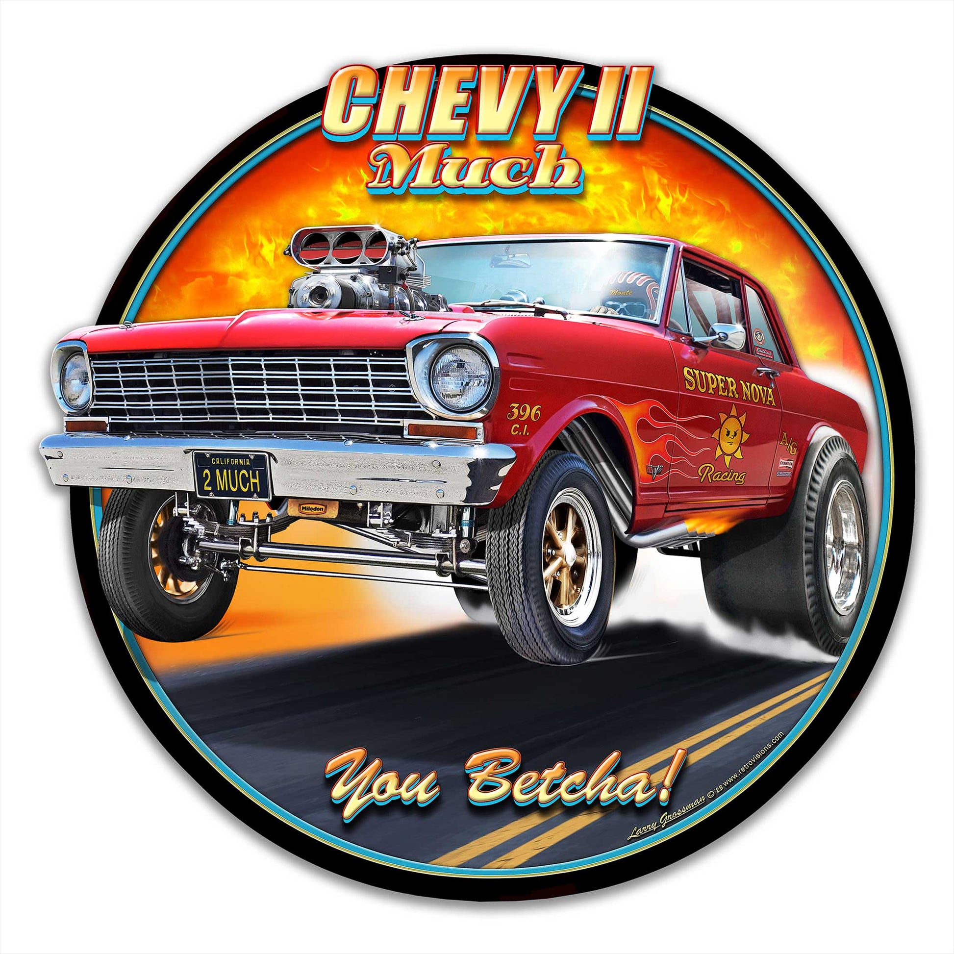 1964 CHEVY II GASSER Metal Sign 18in X 18in