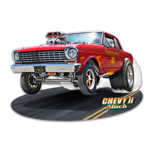1964 CHEVY II GASSER CUT OUT Metal Sign 16in X 11in