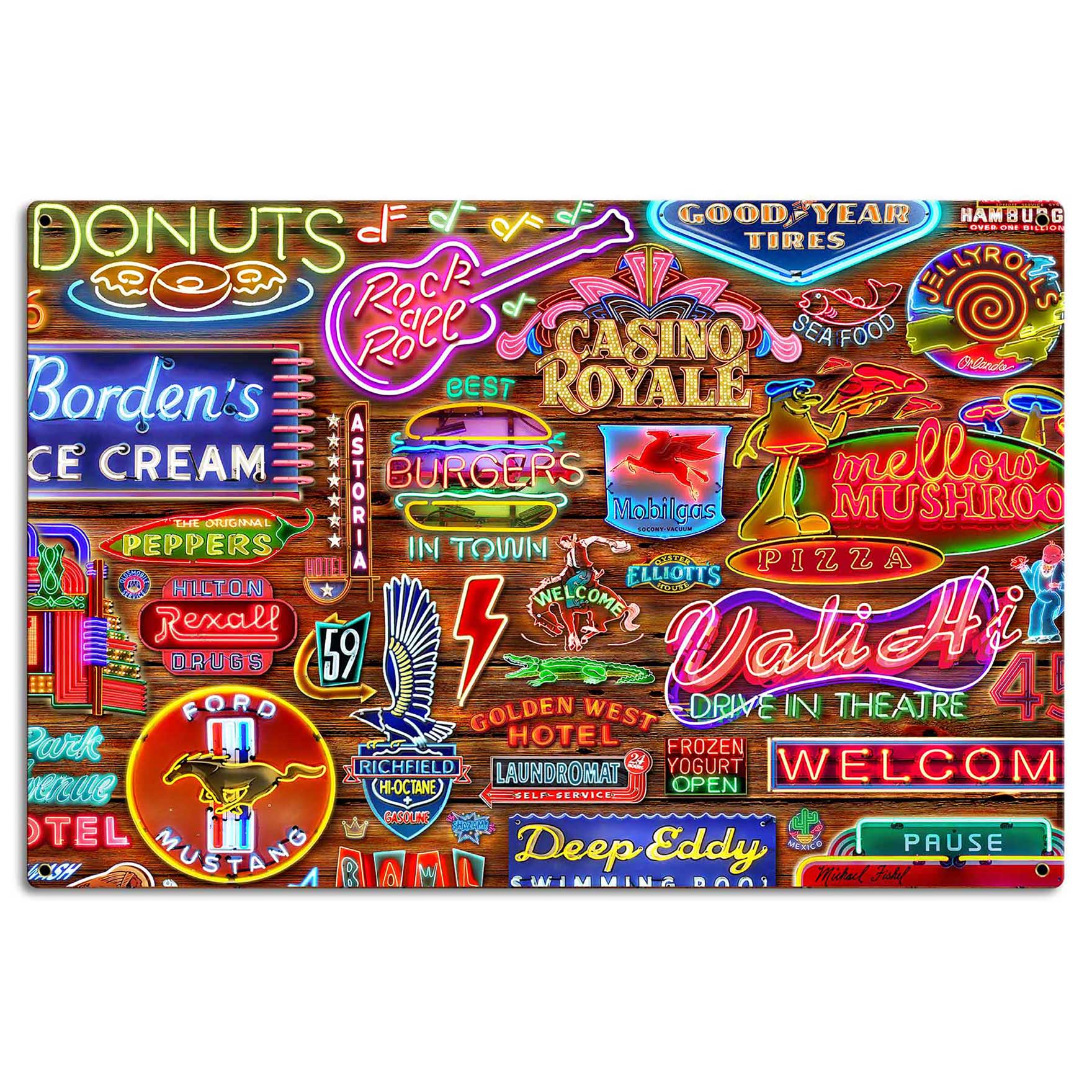 Nifty Neons 24 X 16 vintage metal sign