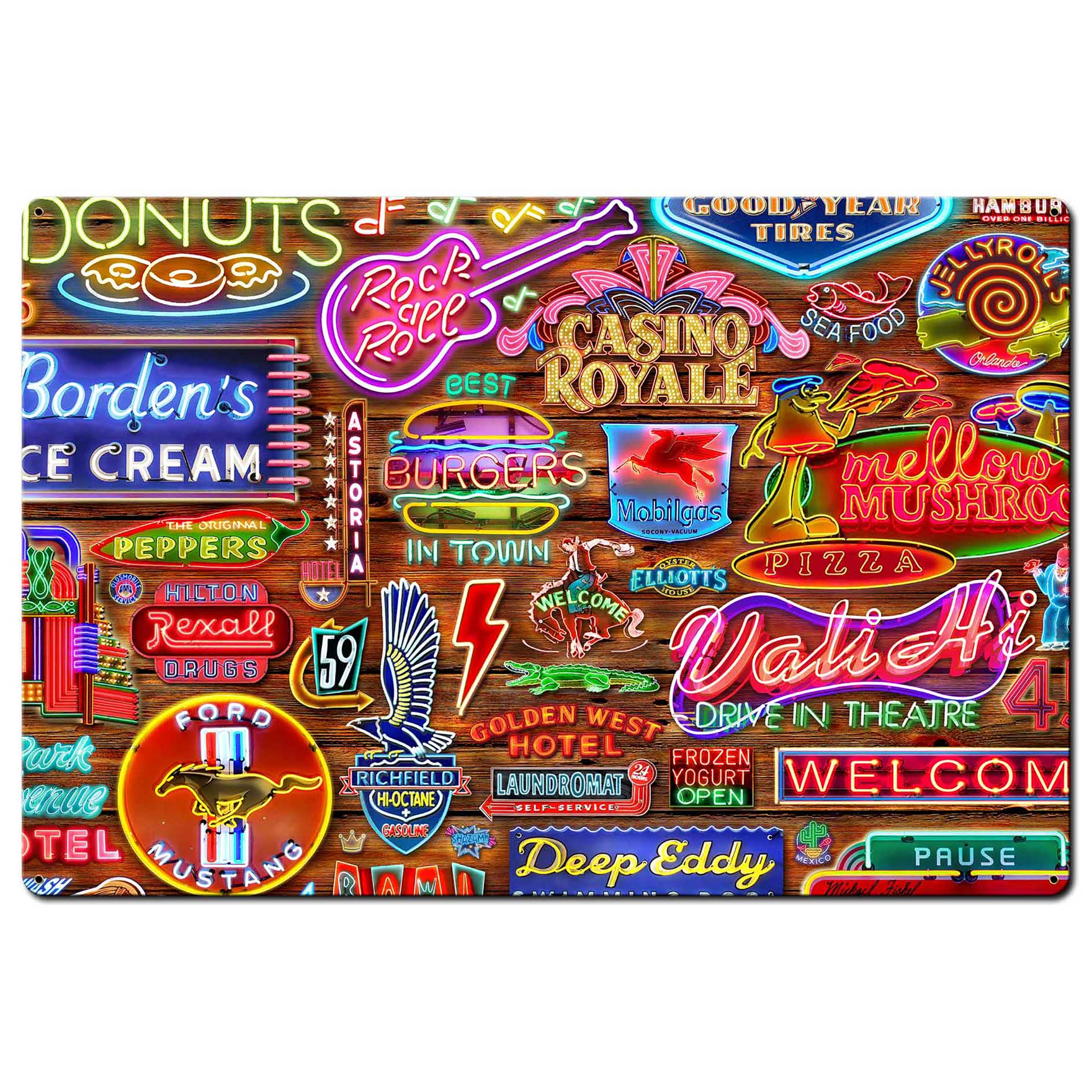 Nifty Neons 36 X 24 vintage metal sign