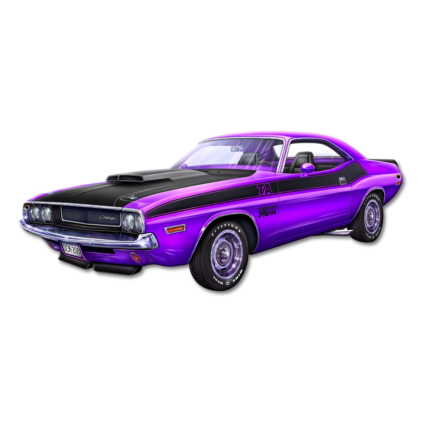 1970 Dodge Challenger Cut out 22 X 9 vintage metal sign