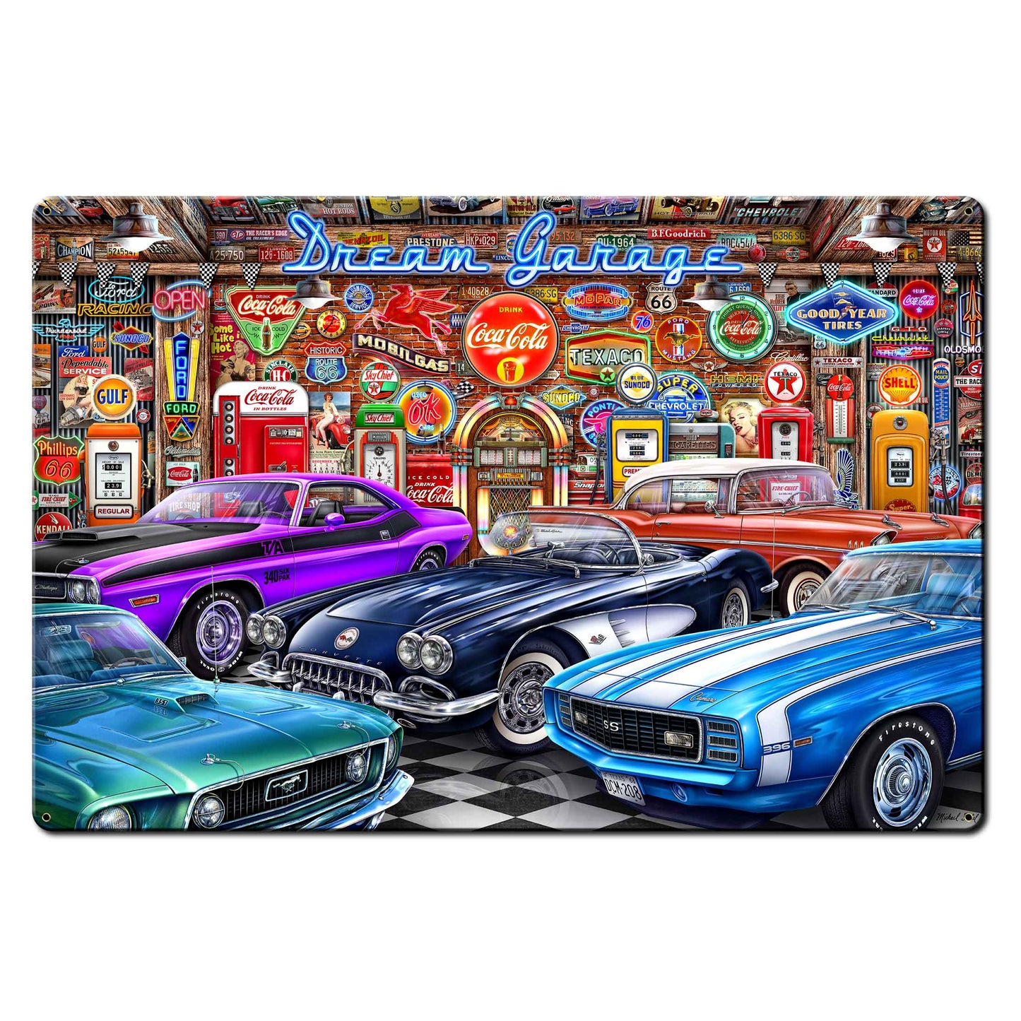 Dream Garage 36 X 24 vintage metal sign
