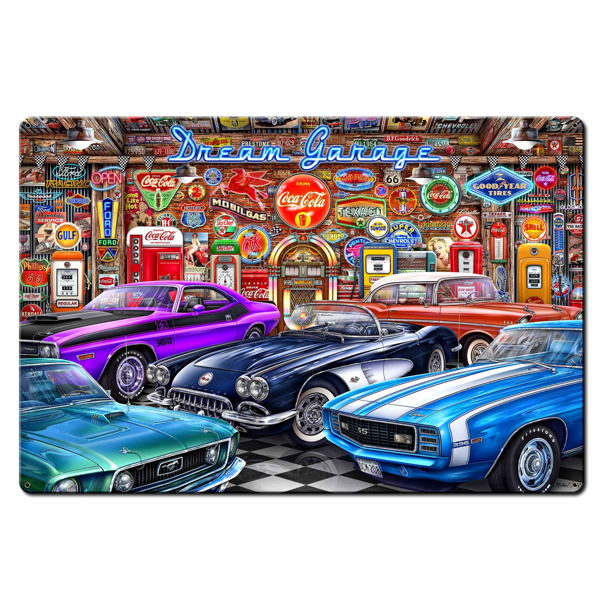 Dream Garage 36 X 24 vintage metal sign