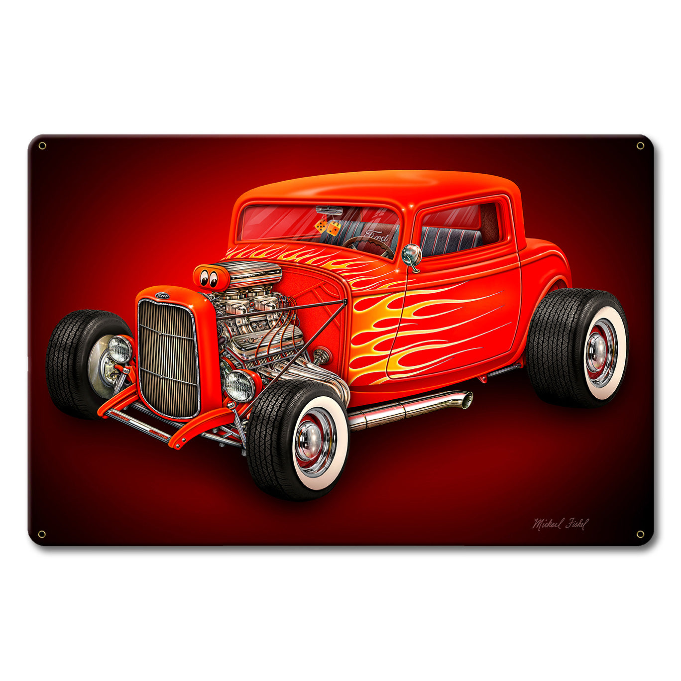 Red Hot Rod 18 X 12 vintage metal sign