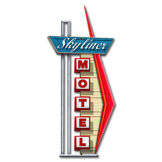 Skyliner Motel 9 X 18 vintage metal sign