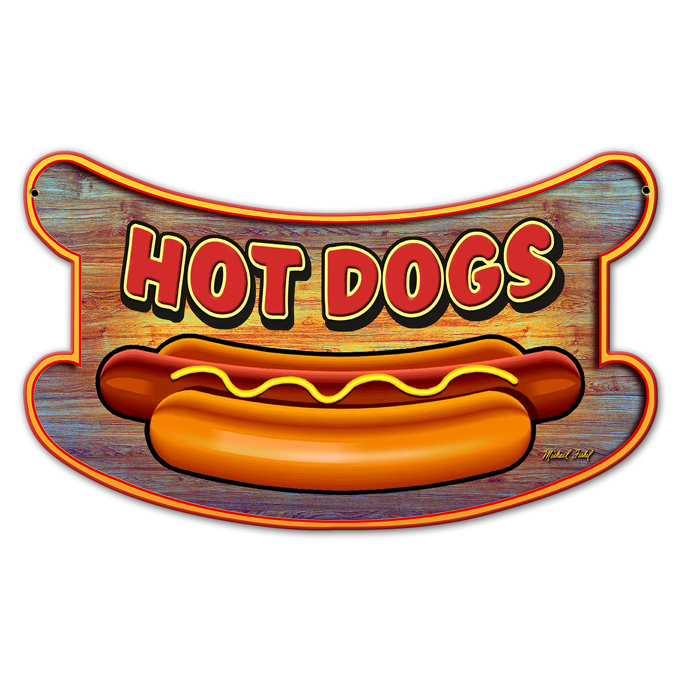 Hot Dogs 18 X 11 vintage metal sign
